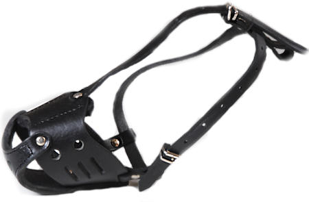 handmade leather dog muzzle