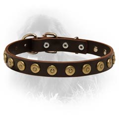 Newfoundland Leather Collar with Dotted Circles