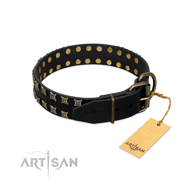 High quality leather dog collar handcrafted for your pet