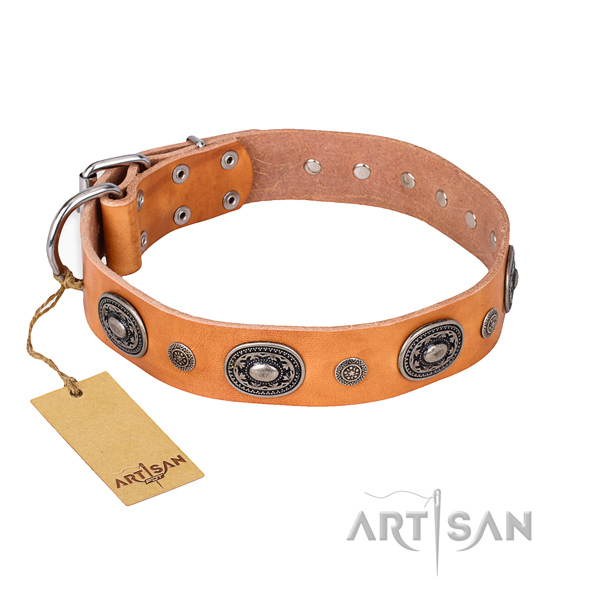 Best quality full grain genuine leather collar made for your four-legged friend