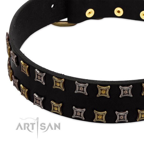 High quality full grain leather dog collar for your lovely four-legged friend